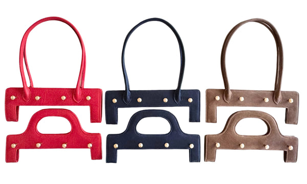 Sample: jae Navy Leather Shoulder Bag handle