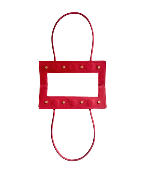 Sample: jae Red Leather Shoulder Bag handle