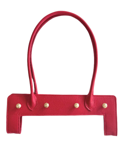 Sample: jae Red Leather Shoulder Bag handle