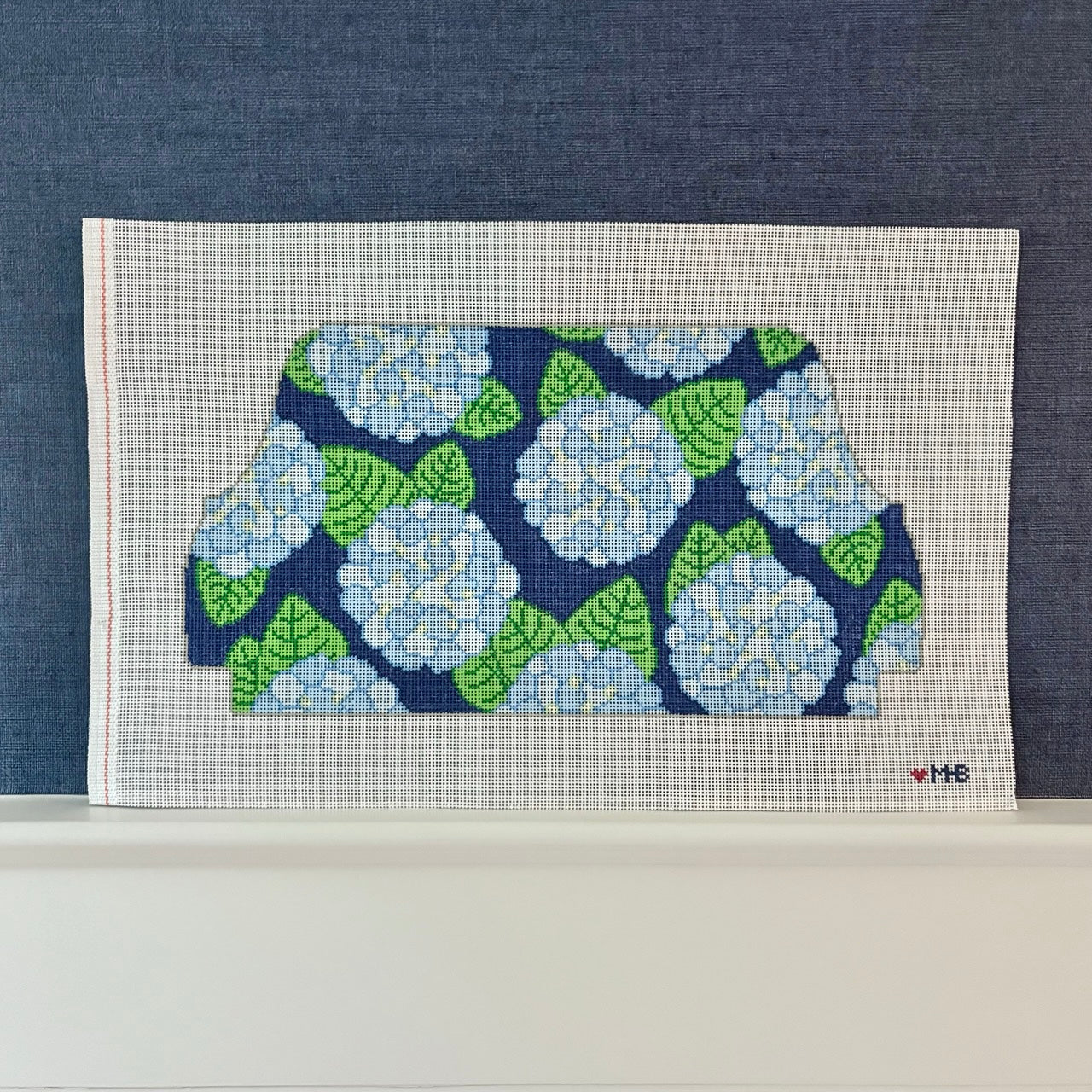 jae x love mhb studio Hydrangea Blue Needlepoint Shortie Slipcover