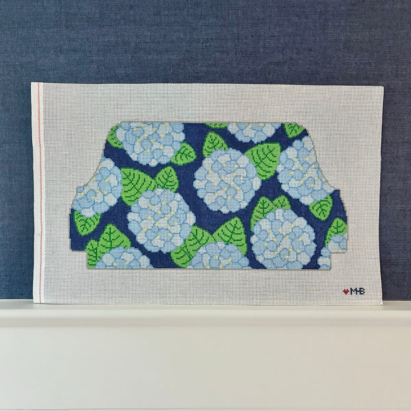 jae x love mhb studio Hydrangea Blue Needlepoint Shortie Slipcover