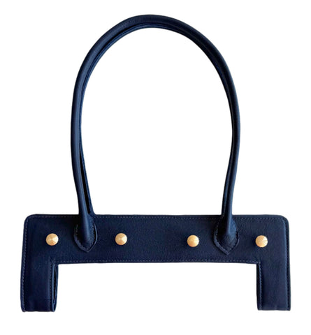 Sample: jae Navy Leather Shoulder Bag handle