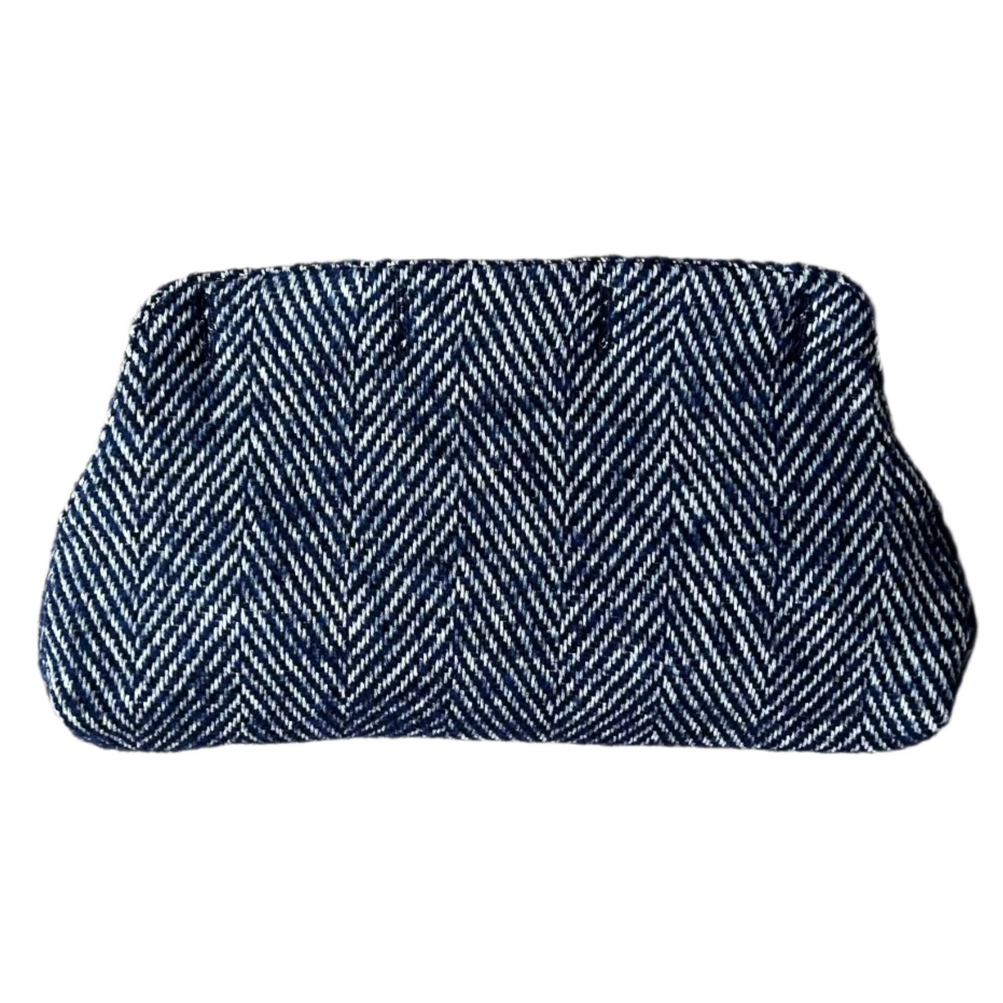 Navy Herringbone Shortie Slipcover