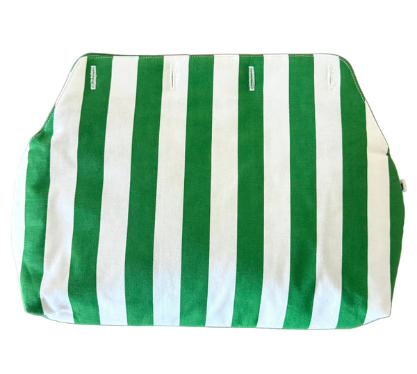 Green & White Stripe Medium Slipcover