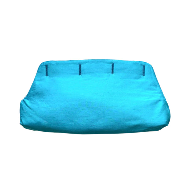 Satin Dragon Reversible Shortie Slipcover (Blue/Aqua Thai Silk)