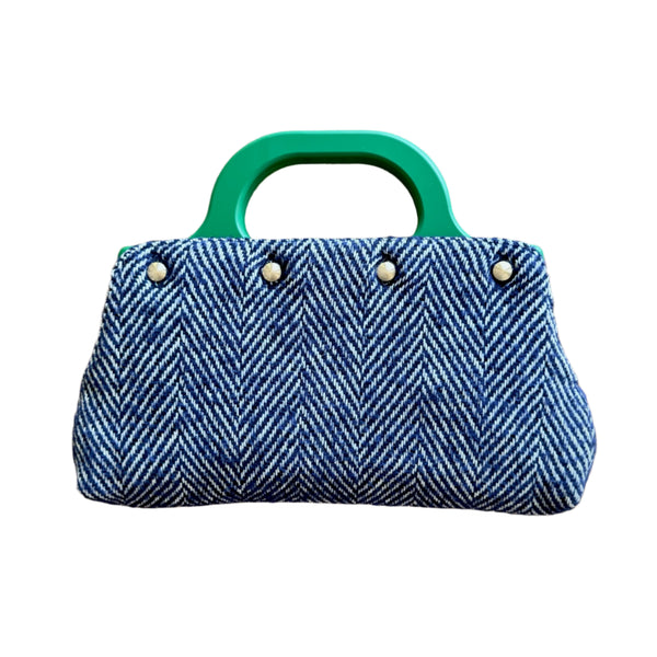 Navy Herringbone Shortie Slipcover